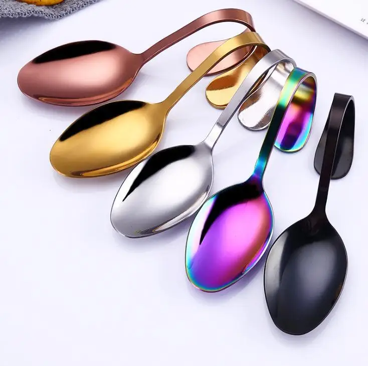 Stainless Steel Coffee Spoon Mermaid Spoon Tea Soup Sugar Dessert Appetizer Seasoning Bistro Hanging Cup Spoon Wholesale