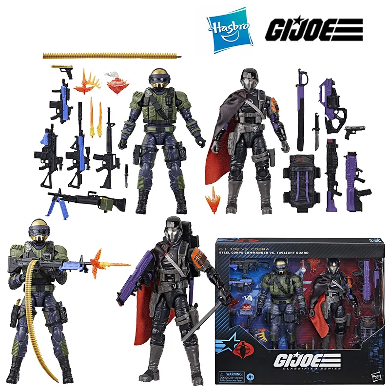 Hasbro G.I.JOE Classified Series 141 Steel Corps Commander Vs. Twilight Guard 2-Pack 16Cm Original Action Figure Model Toy Gift