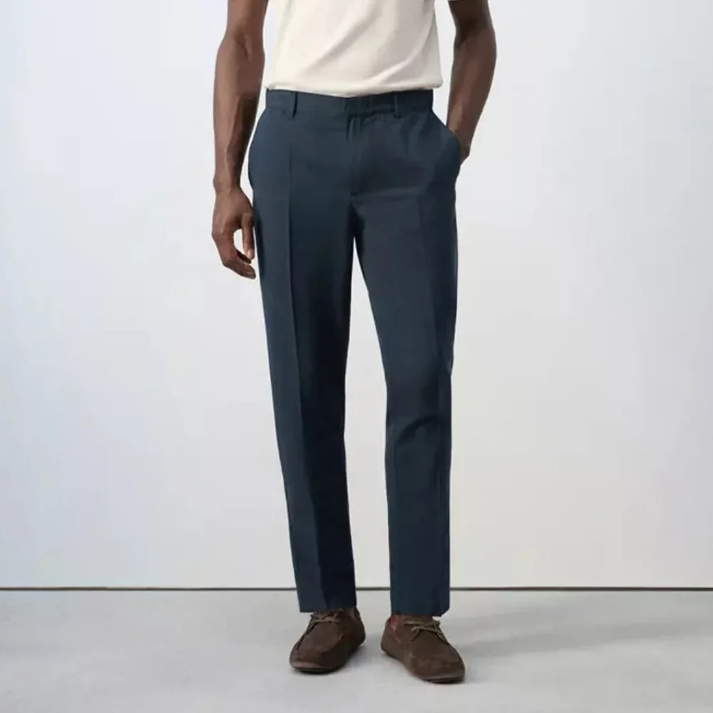 

Casual Pants Men's Trouser for Man Trousers Solid Color Business Polyester Straight-Leg Work Tailoring Classic Clothing
