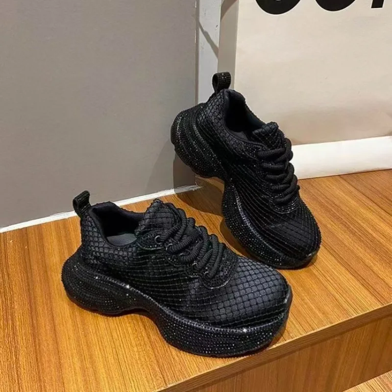 

High Quality Fashionable Women Shoes, Rhinestone Mesh Dad Shoes, Hot Selling Women's Sneakers, 2026 New Exquisite Girls' Shoes