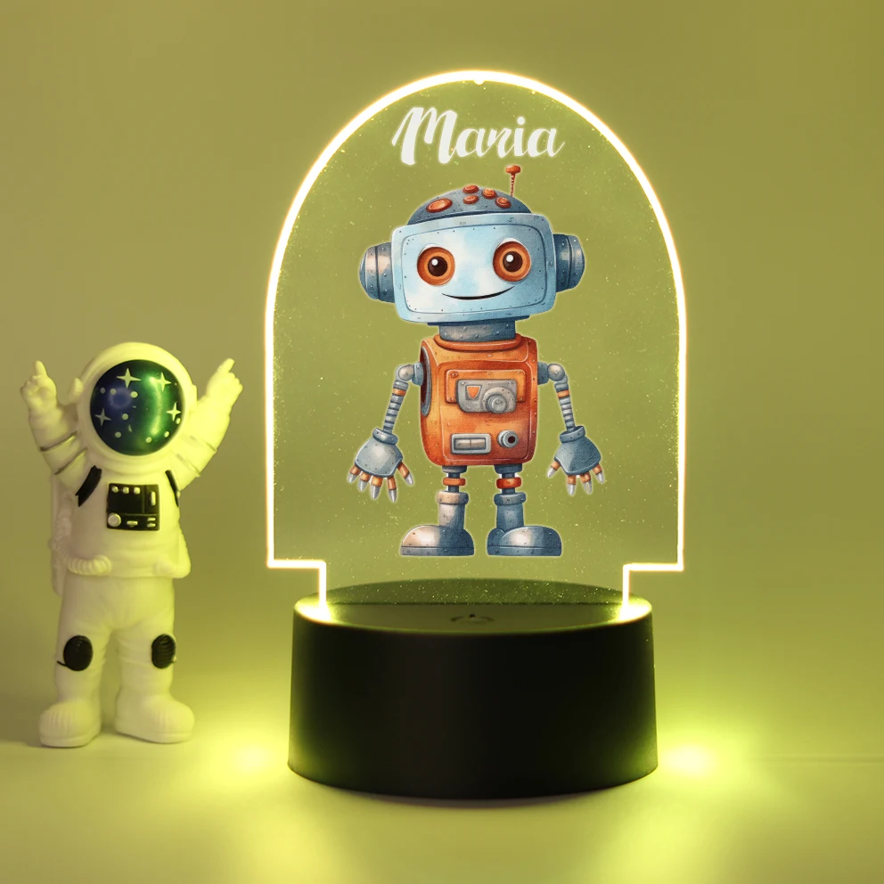 

Personalized Custom Robot Cute Night Light Home Decor Christmas Gift Rgb Night Lights Led