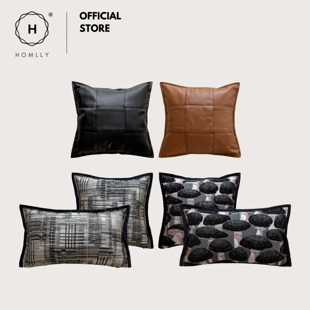 

Homlly Noir Monochrome Decorative Pillow Cushion Cover X2PCS