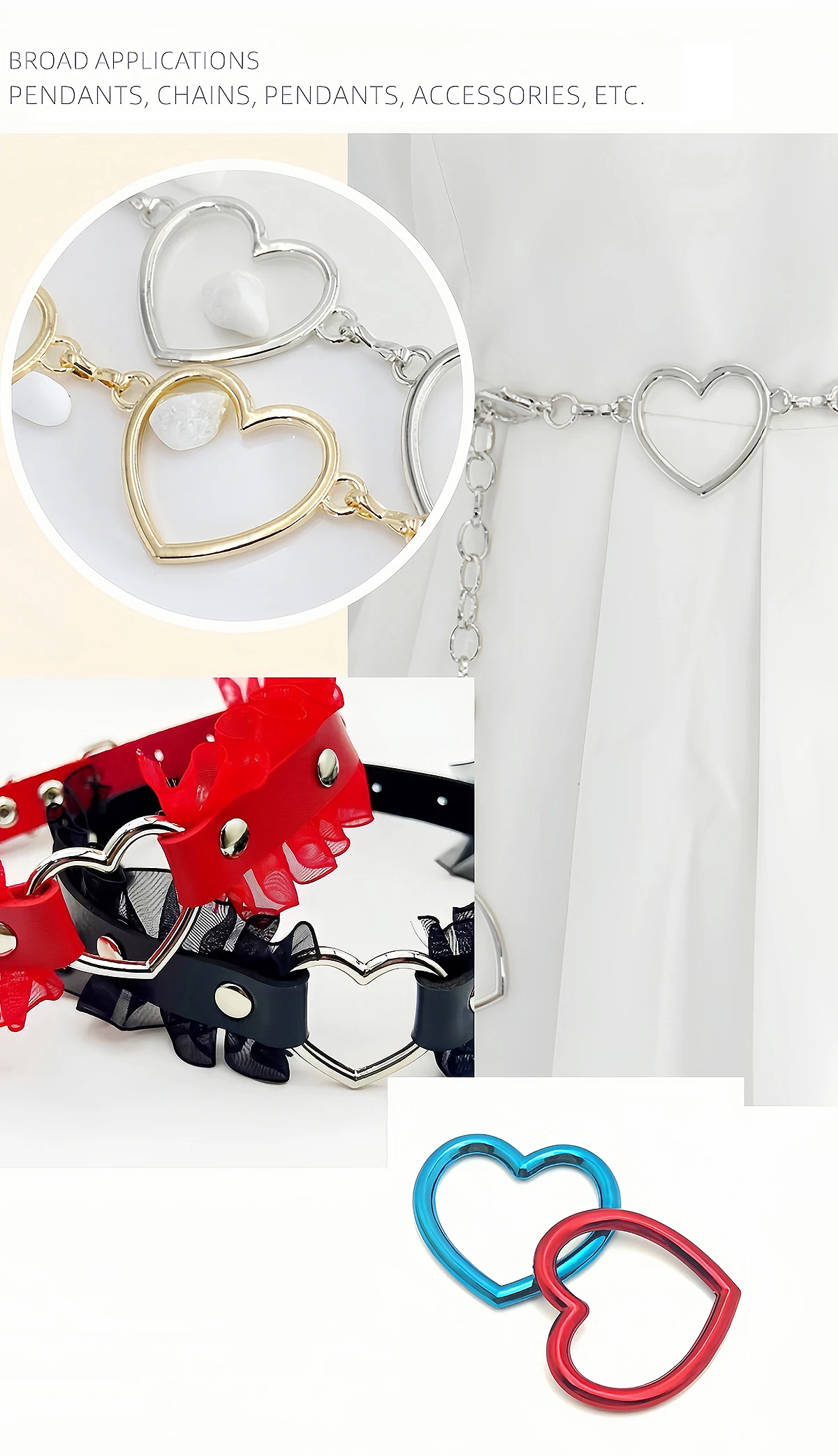 3 Stück Metallschnallen für Taschenriemen, bunte O-Ringe, herzförmige, kreisförmige Ringe, Gürtelverbinder, runde Schnallen, DIY-Bastelzubehör. – Detail 7