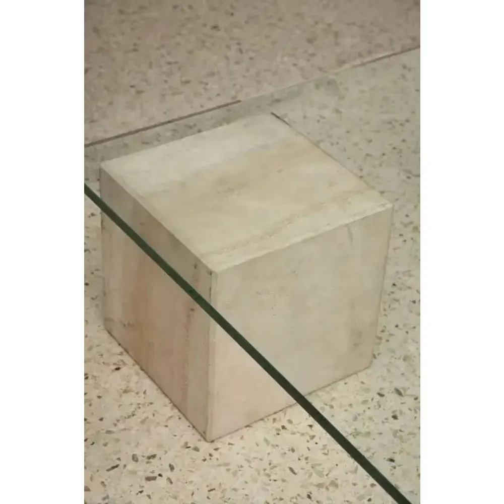 Nordic Luxury Marble Coffee Table Square Glass Table Top Customized Legs Travertine Coffee Table