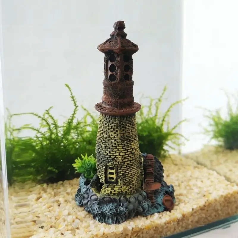 

Реалистичные аквариумы Маяк Скульптура Аквариумы Украшения Моделирование Маяк Форма Scenics Офис Скульптура 87HA