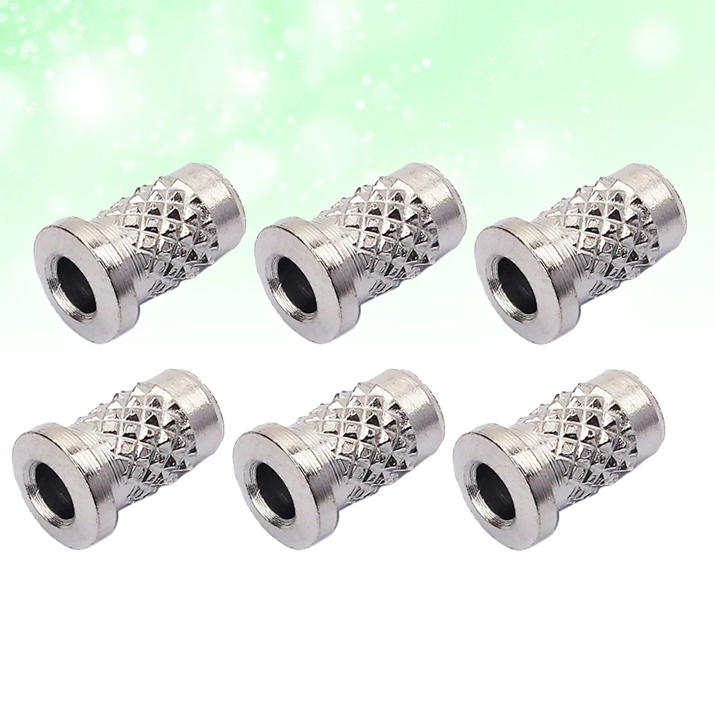 

6Pcs Professional Guitar String Caps Mounting Buckle Through Body Silver Ge26