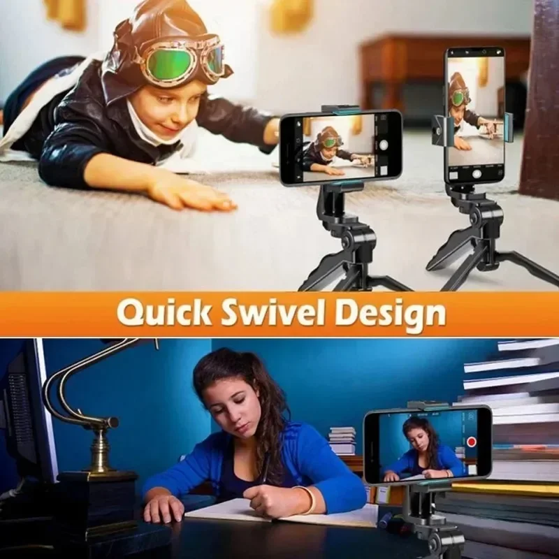 Phone Holder Portable Tripod Foldable Desktop Mobile Phone Stand Rotatable Selfie Holding Live Video Camera Stabilizer Bracke