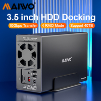 MAIWO Dual Bay 3.5 Inch External Hard Drive Enclosure 10Gbps HDD Case SATA TO USB3.1 Type-C Hard Disk Array With RAID Function