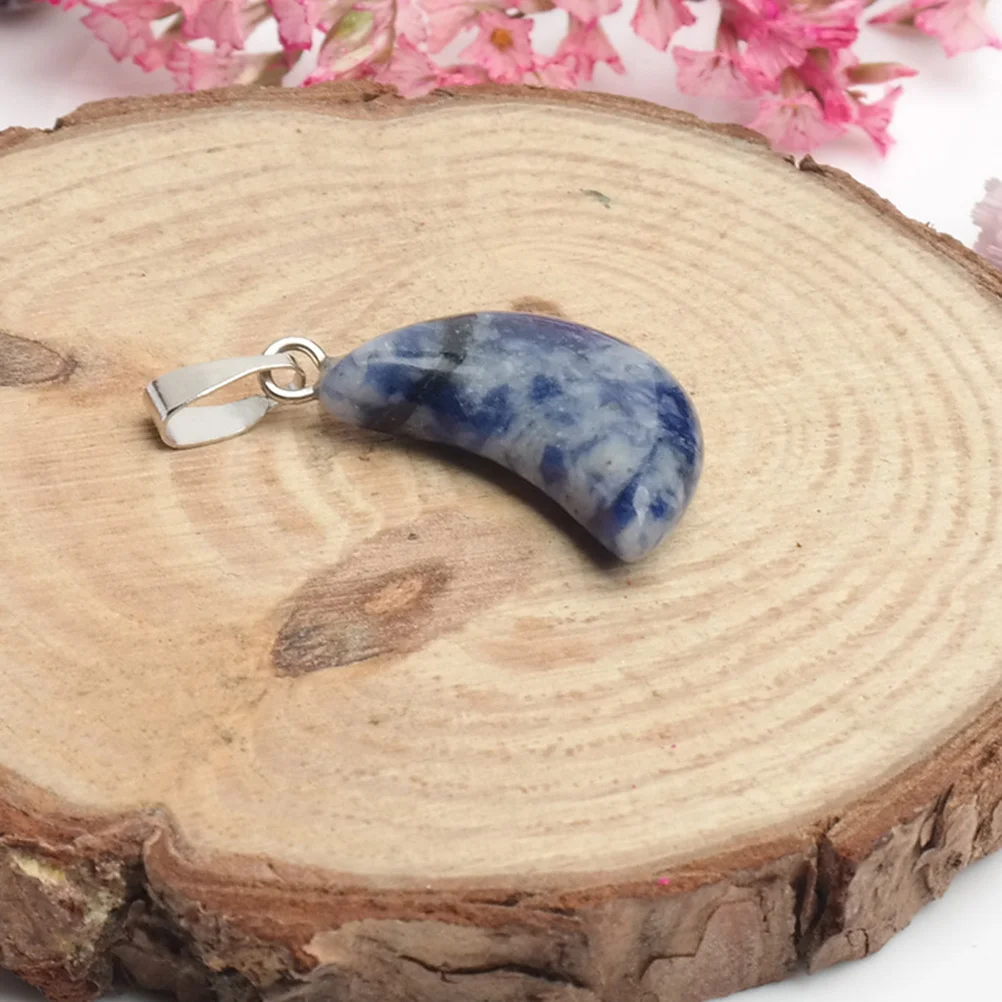 

10Pcs Crescent Moon Shaped Charm Pendants Natural Stone Polished Unique Texture Perfect for DIY Jewelry Making Necklaces