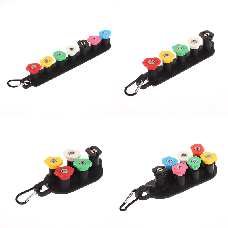 Multi Functional High Pressure Washer Tips Set With Nozzle Holder 5/7 Nozzle Tips 1/4 Inch Quick Connector DIY Accessories