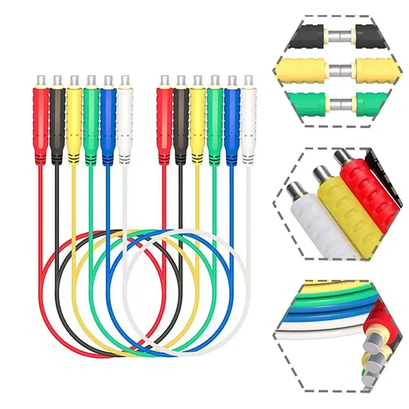 Câbles de test magnétiques A50U (6 pièces) en silicone souple et flexible, 30 V CA 5 A, 1 m, T10005, pour capteurs et commutateu
