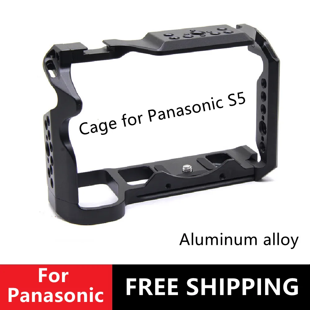 

For Panasonic S5 Camera Cage with Cold Shoe with 1/4 Threads Holes Extension Mount Microphone Fill Light Bracket