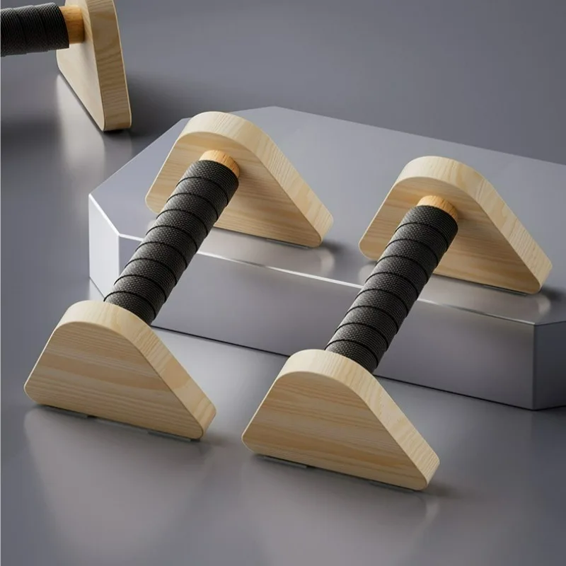 2 pçs de madeira push-up barra stands ginásio push up rack placa fitness exercício corpo construção treinamento handstand haste paralela