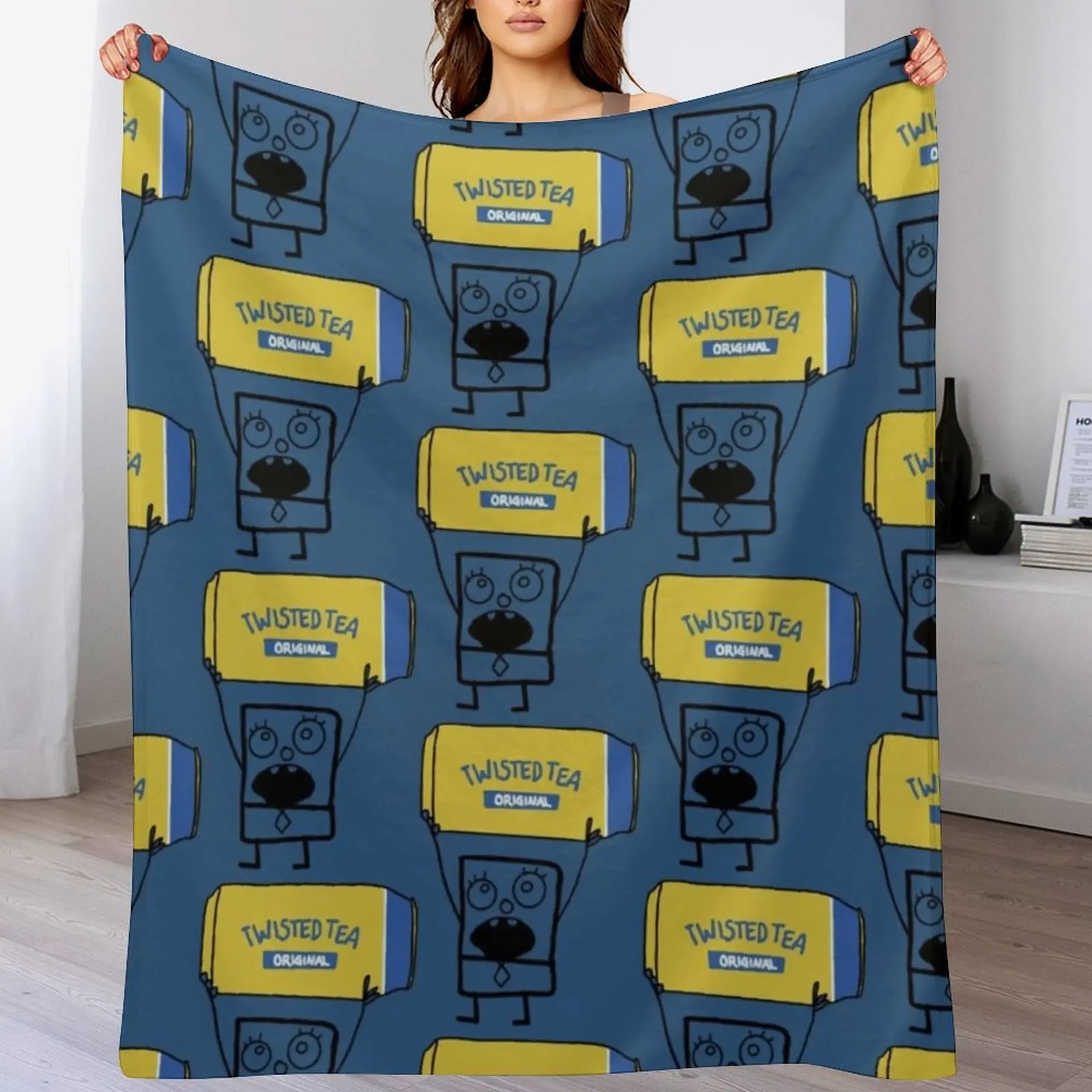 Doodlebob twisted tea Throw Blanket