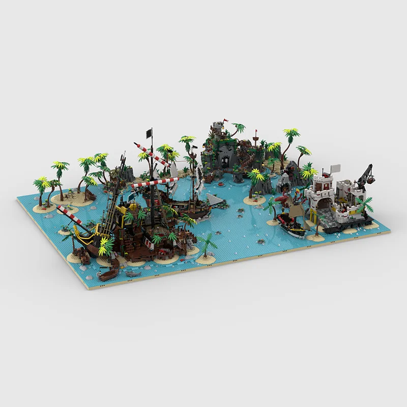 

НОВЫЙ 5794 шт., средневековая модель Ultimate Pirate Diorama, дисплей, творческие идеи «сделай сам», детская игрушка в сборе, головоломка, подарок на день рождения MOC-10320