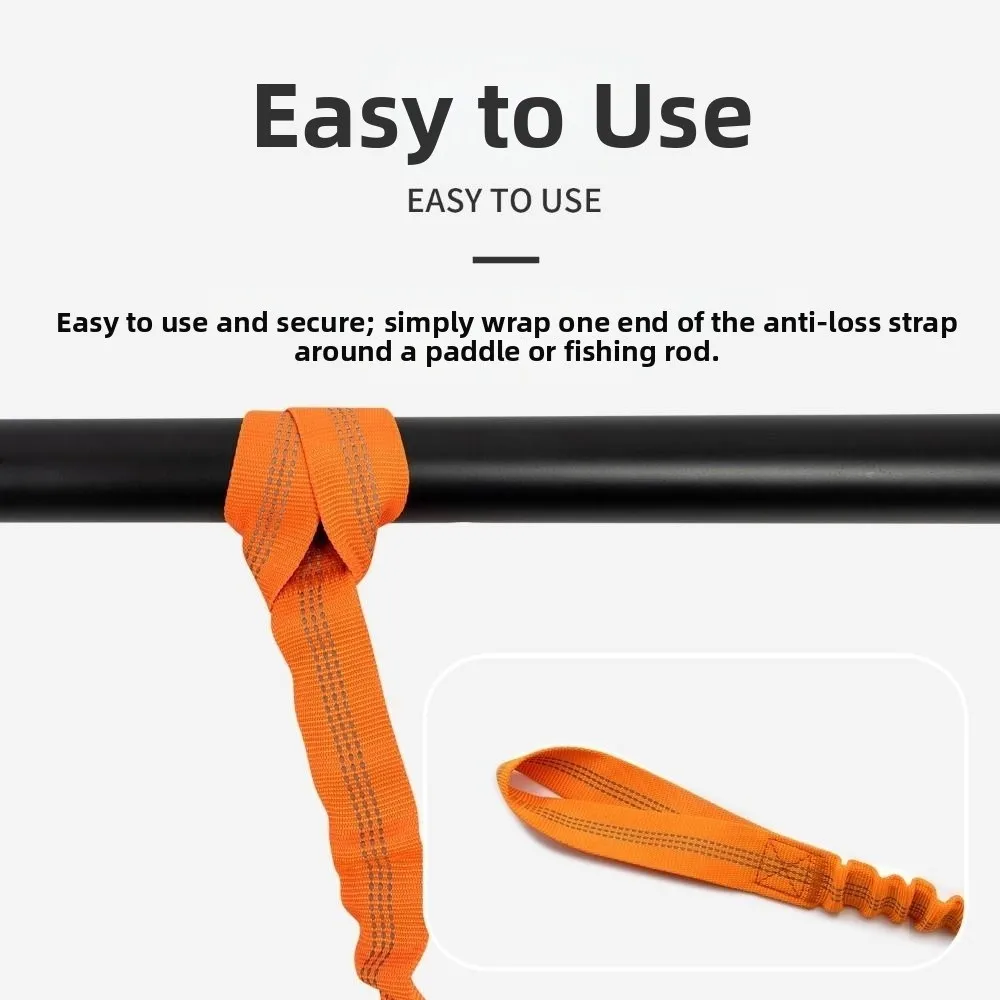 100cm Kayak Paddle Elastic Rope Anti Drop Multicolored Reflect Light Fixed Slurry Inflatable Boat Fishing Buckle for Kayak Canoe