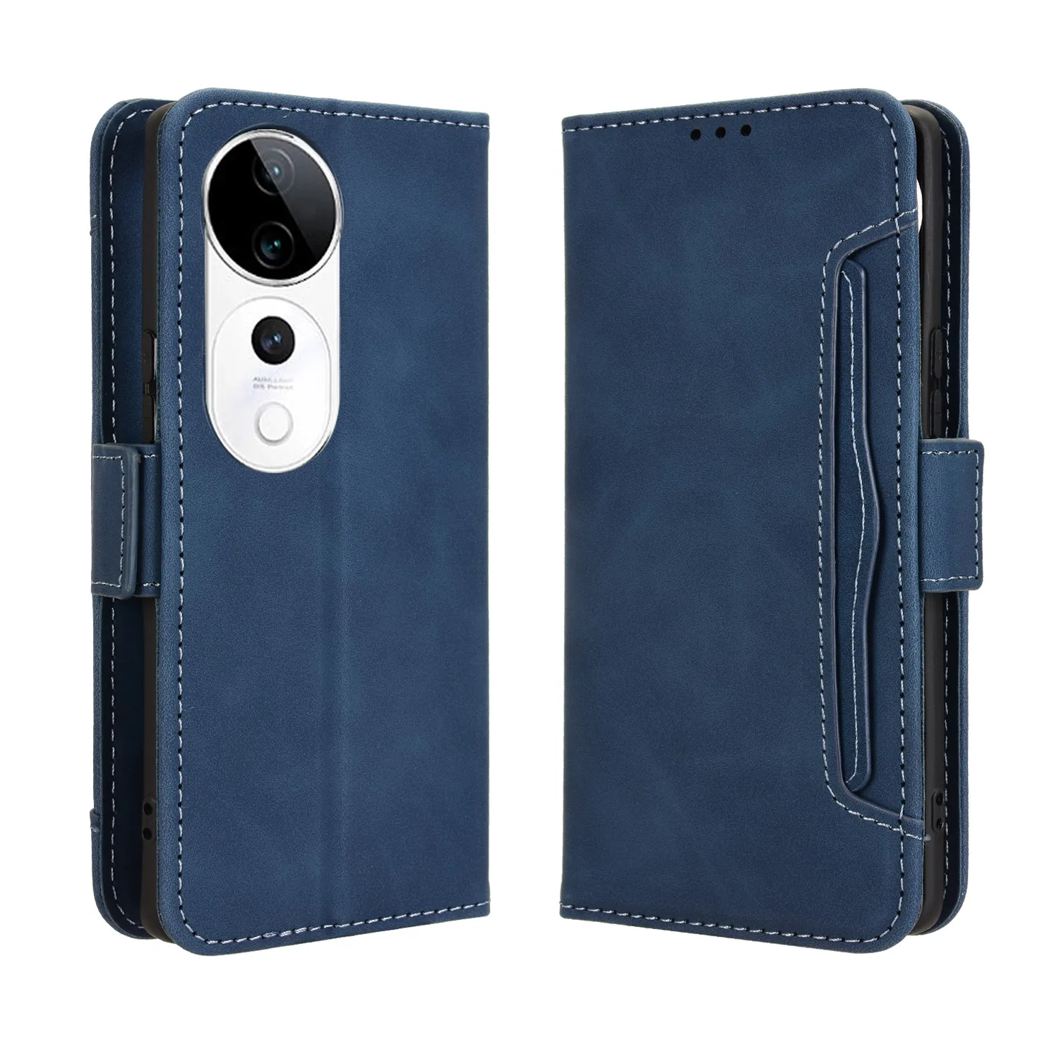 Flip Leather Cover For vivo V40 V2348 6.78 inch Separate Type Magnetic button Many Card Slot Wallet Fall prevention Phone Case