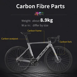 SAVA-A7/A7 PRO 20th Anniversary Edition, Carbon Fiber Road Bike, Mechanical Disc Brakes Shimano 105 22Speed Kit, Adult Racing