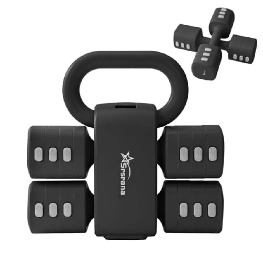 

2-in-1 Adjustable Dumbbell Kettlebell Set for Women 1.1-12.1 lbs Quick-Change Free Weights for Home Gym Pilates Full Body Worko