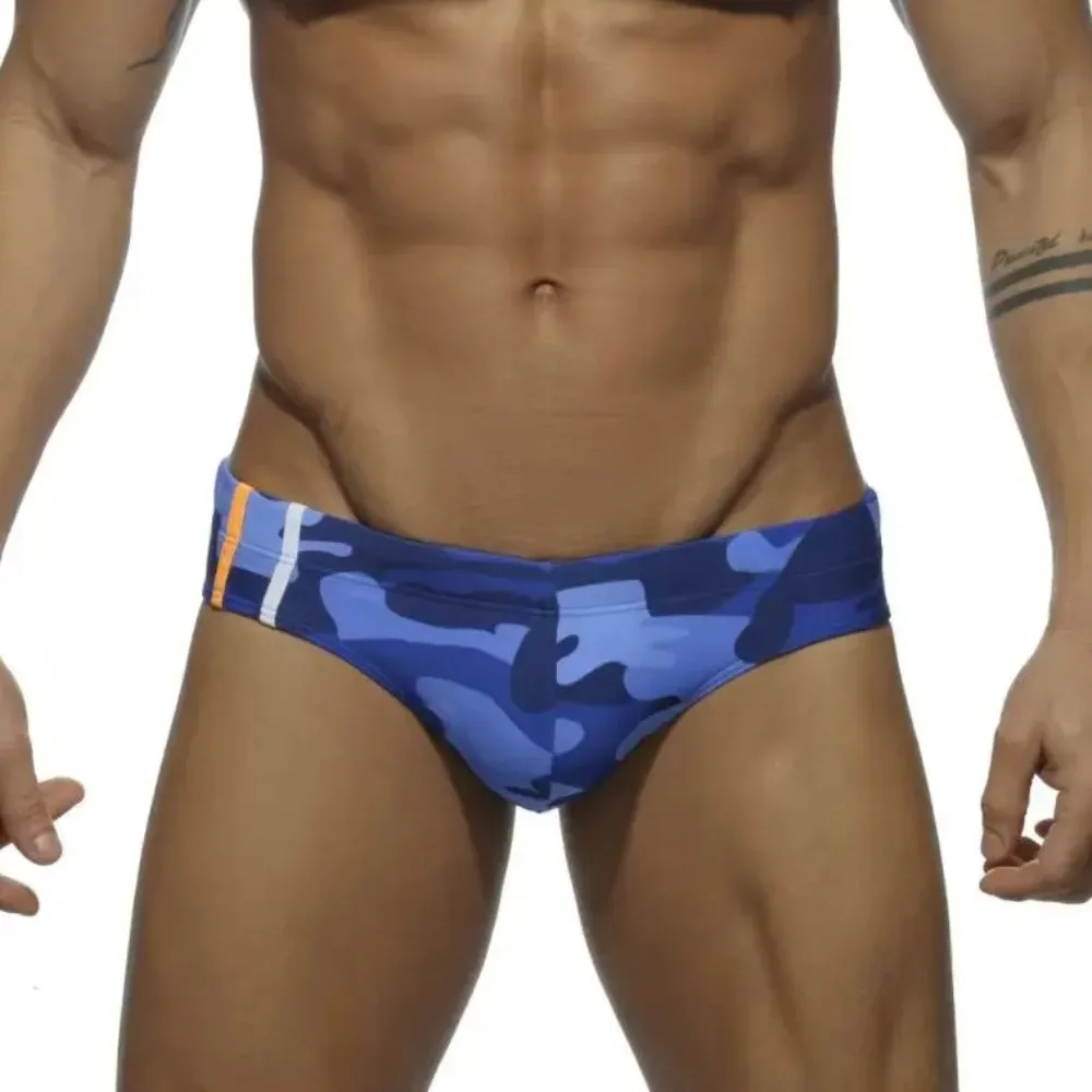 2026New men's multi-color camouflage briefs, sexy and comfortable anti-light  trunks, hot spring swimming trunks men's AD040