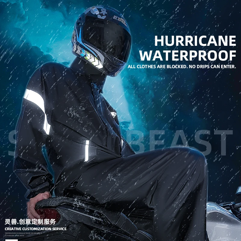 

Spirit Beast Motorcycle Reflective Rain Poncho Men Women Rain Coat Waterproof Suit Unisex Raincoat Impermeable Hooded Rain Coat