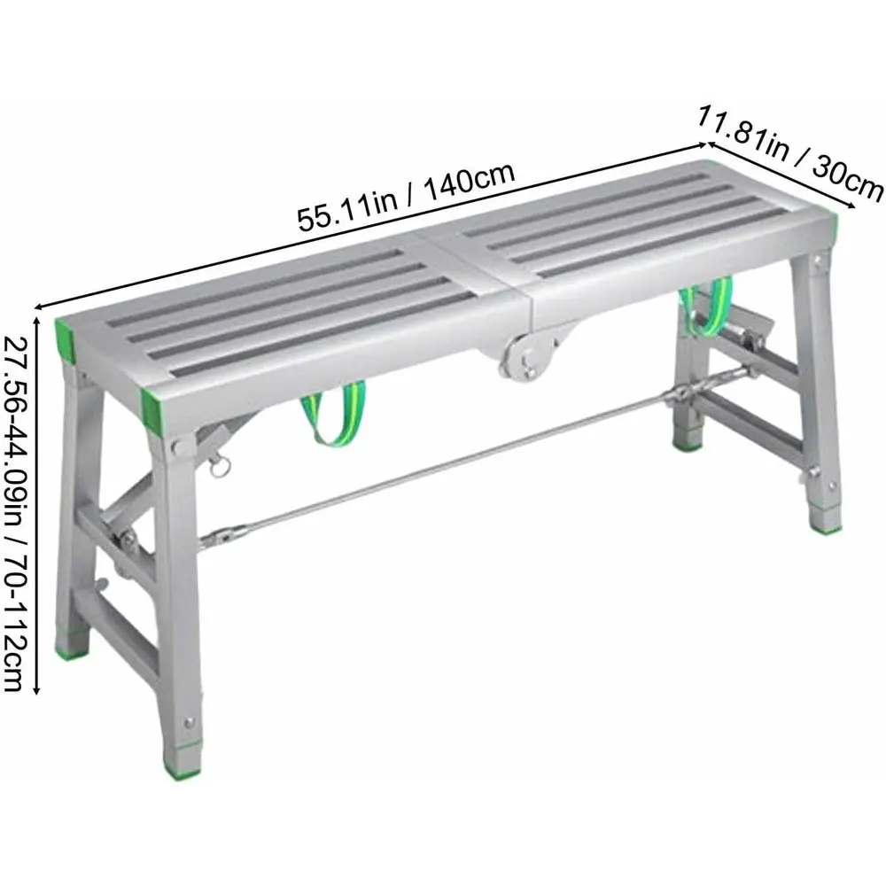 Portable Steel Scaffolding Platform for RV Maintenance and Painting, Adjustable Height, 140x30cm, Single Color