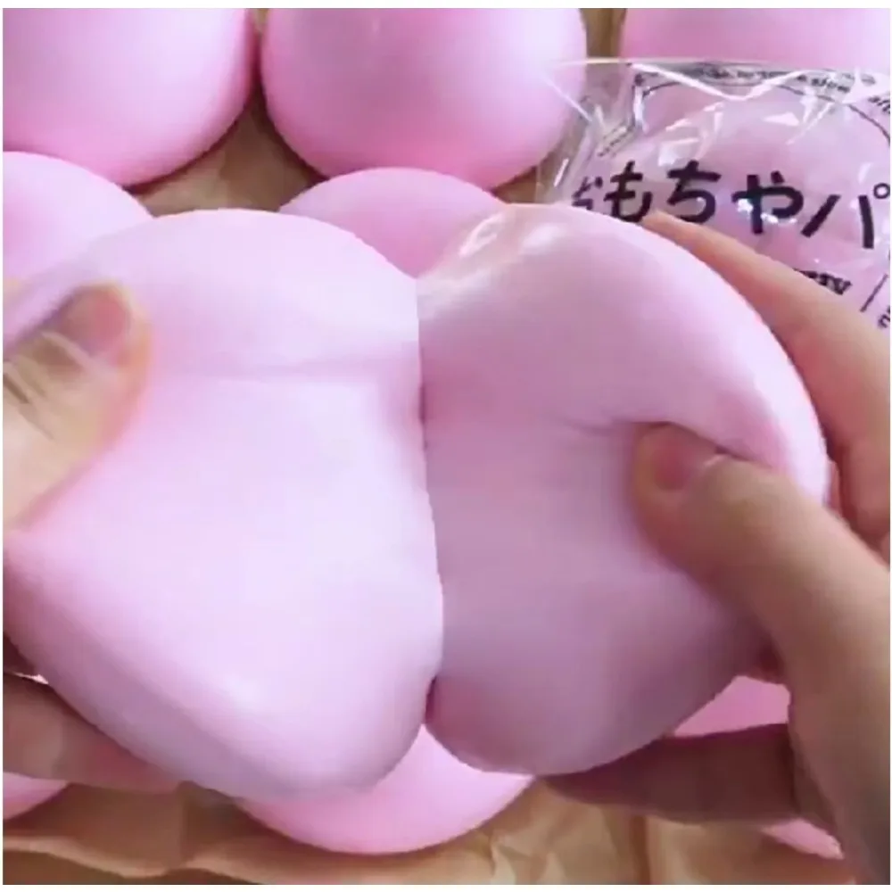 Squishy Simulated Pink Buns Squeeze Toy Soft Stress Relief Slow Rising Sensory Fidget for Anxiety ADHD Autism Gifts for Kids image 6