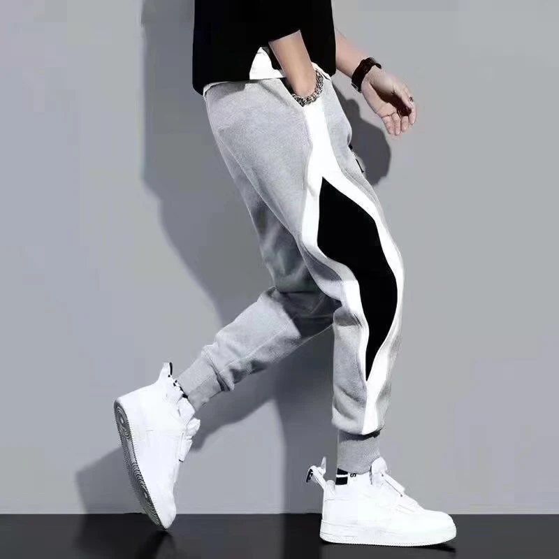 Fashionable men's hip-hop work pants, jogging pants, casual pants, elastic waist circumference, sports pants, streetwear