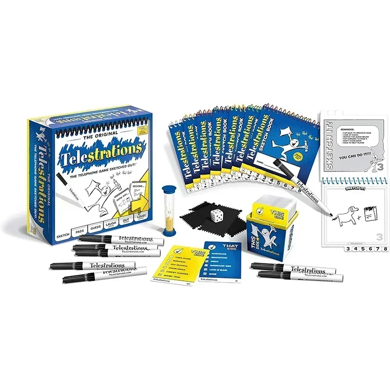 Telestrations Board Game: Hilarious Family Fun Game for All Ages - Perfect Drawing Game for Kids and Adults