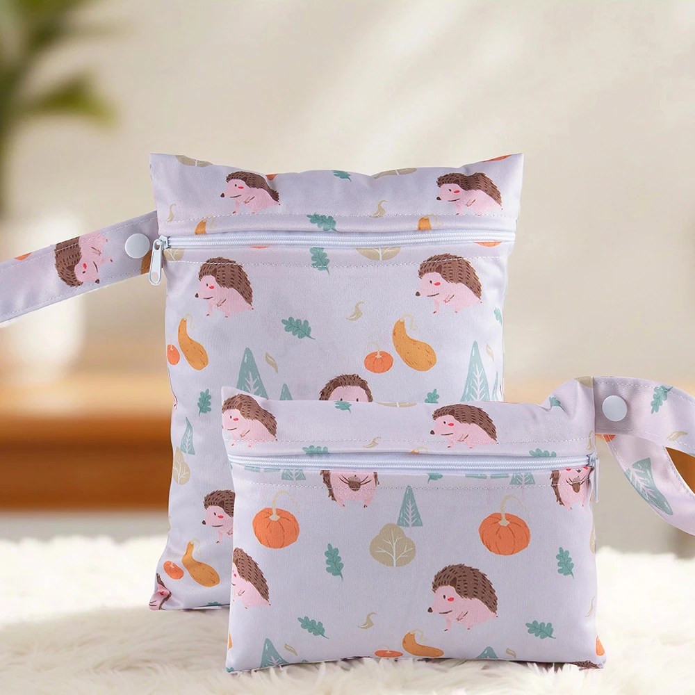 Babyshow 2 قطعة أحجام صغيرة مختلفة قابل للغسل حقيبة مبللة البوليستر جيب واحد مثالية لملابس السباحة ماكياج الحقيبة حقيبة حفاضات محمولة