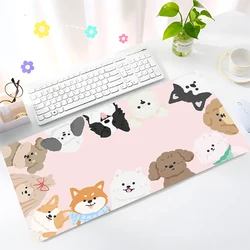 Kawaii Corgi Dog Mouse Pad PC Cute Cartoon Pink Desktop Mouse Mat Laptop Anime Gamer Cabinet Mousepad XXL Gaming Keyboard Rug