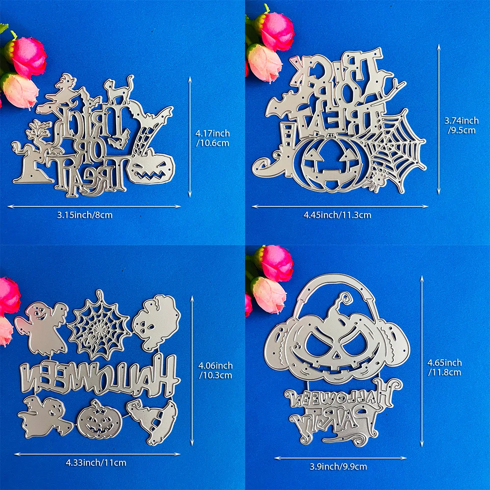 Halloween-Metall-Stanzformen aus Kohlenstoffstahl, gruselige Schneideschablone für Scrapbooking, Kartenherstellung, DIY, Papierhandwerk, Album-Dekoration