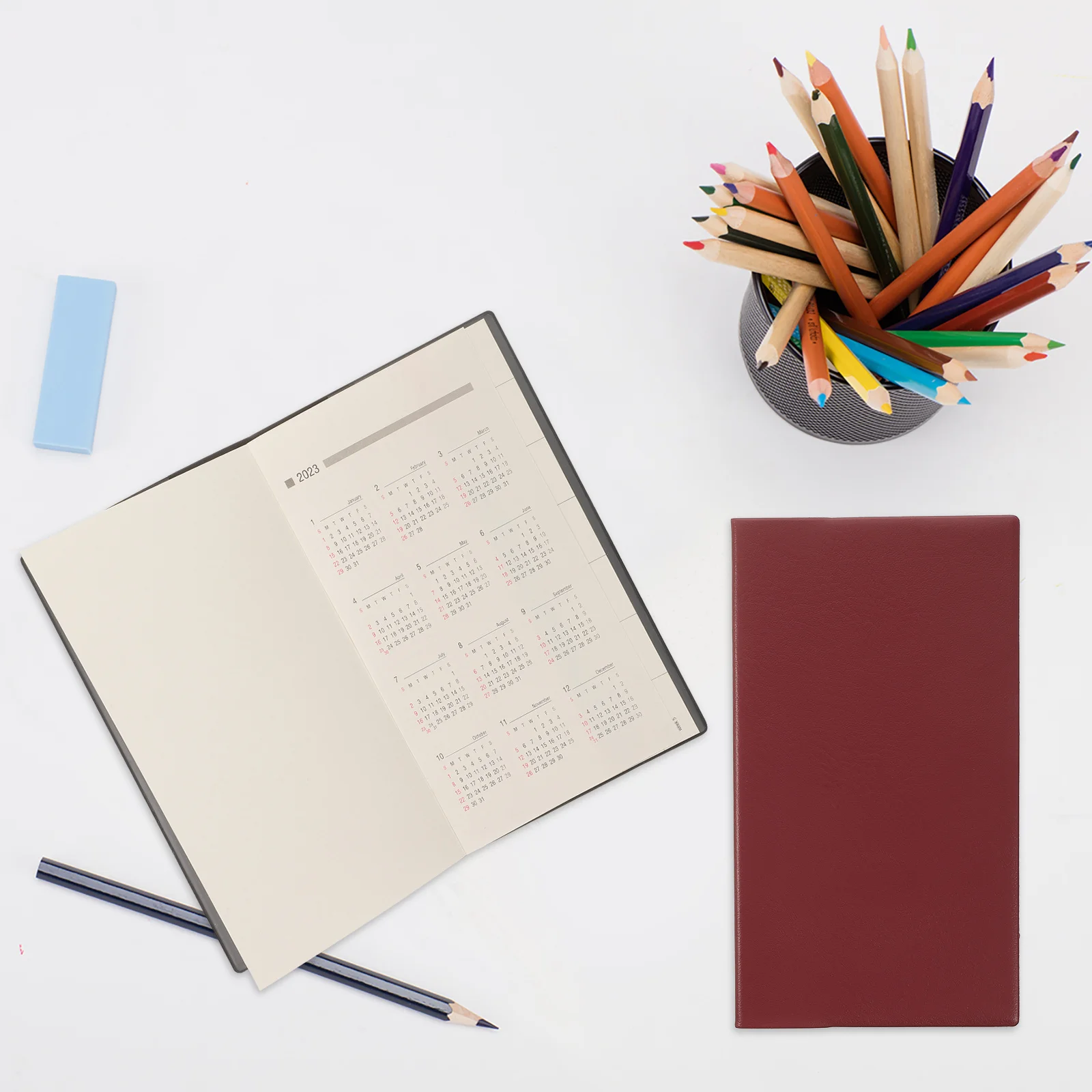 

2Pcs Planner Schedule Notepad Paper PVC Horizontal Notebook for Students Office Work Plan Recording Practical Organizer