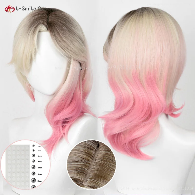 

Anime Gwen Stacy Cosplay Wig Dyeing Gradient 45cm Short Gwen Wigs Heat Resistant Synthetic Hair Halloween Party Wig + Wig Cap