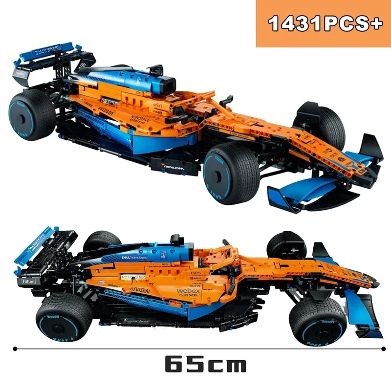 1431 Uds. Coche de carreras técnico de Fórmula 1 42141 modelo de bloques de construcción velocidad experta vehículo deportivo montaje ladrillos juguetes regalos para niños