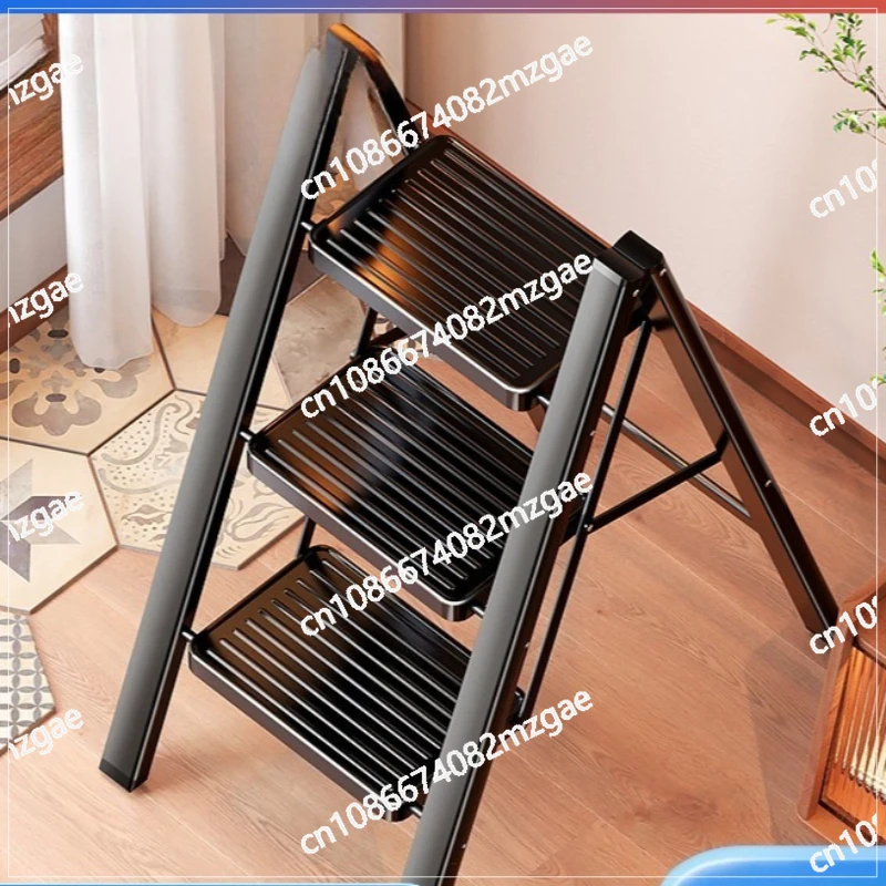 Household aluminum telescopic folding ladder step ladder 3-step 4-step stable anti slip platform indoor step small stool