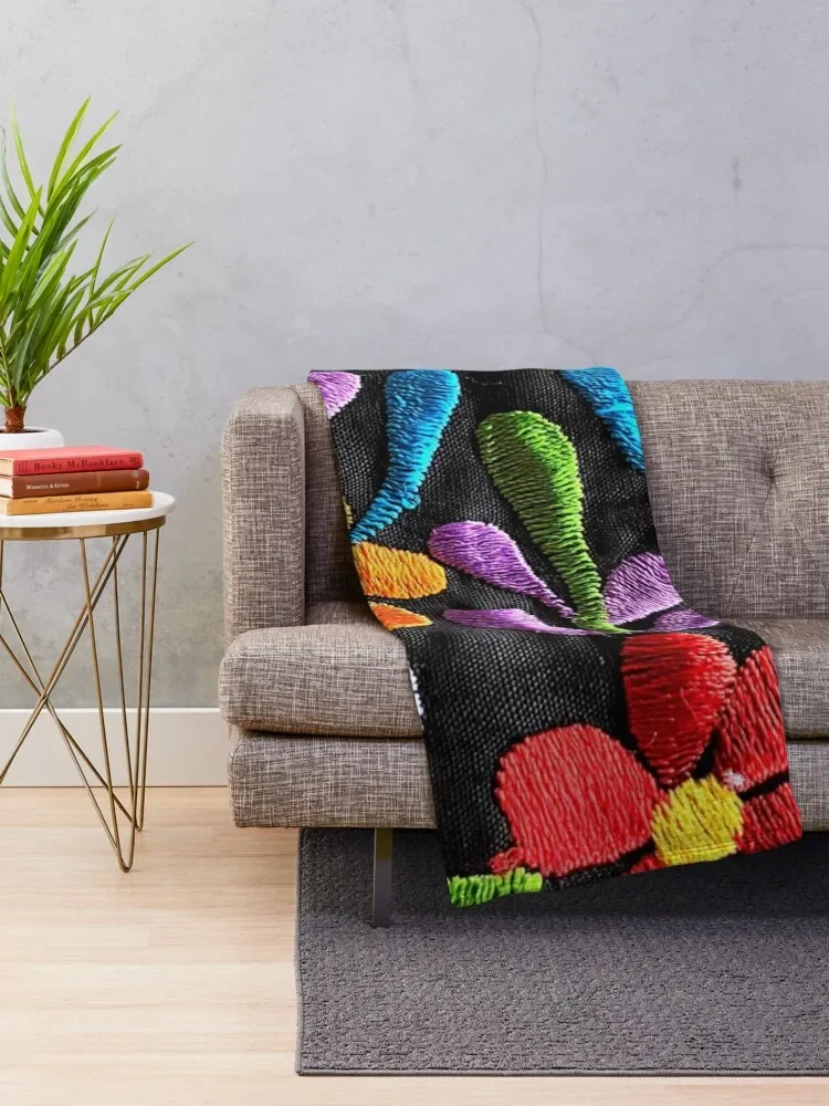 Mexican Flowers Throw Blanket Moving Blankets