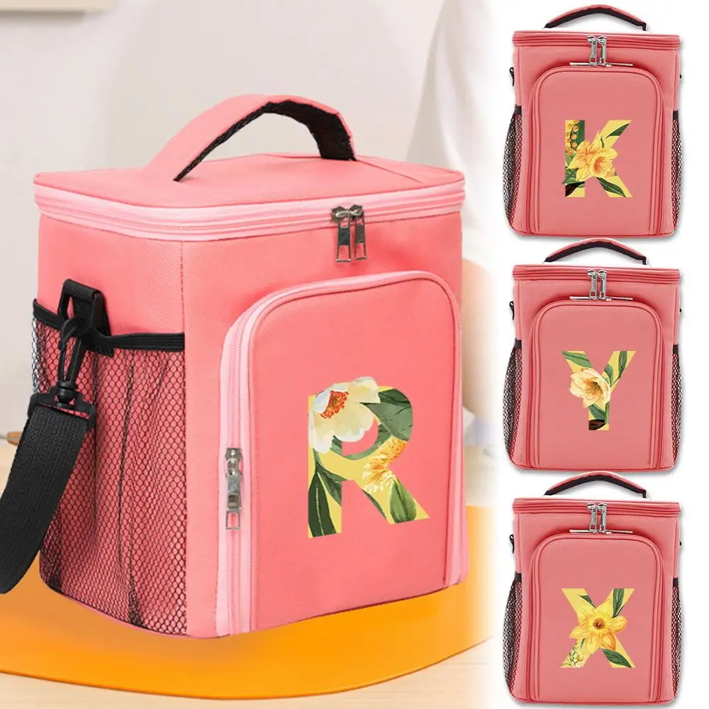 Lunch pakete isolierte Lunchbox Taschen tragbare Picknick taschen 2024 Blumenmuster Serie Lunch Tote für Frau Büros chule