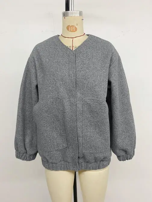 

Модная женская одежда, осенняя новинка, однотонная повседневная универсальная куртка на молнии с длинными рукавами, куртка для женщин