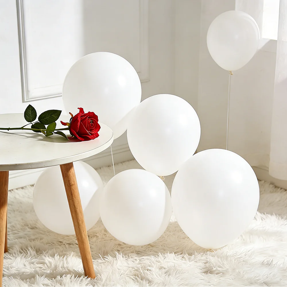 

5-50pcs Matte White Balloons Birthday Graduation Bride Baby Shower Wedding Holiday Anniversaries Indoor and Outdoor Decoration
