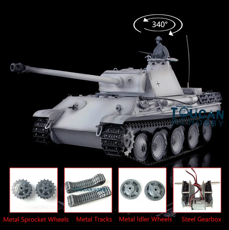 

Heng Long 1/16 RC Tank Snow 7.0 Модернизированные немецкие пантеры G RTR 3879 Металлические гусеницы TH17504-SMT4