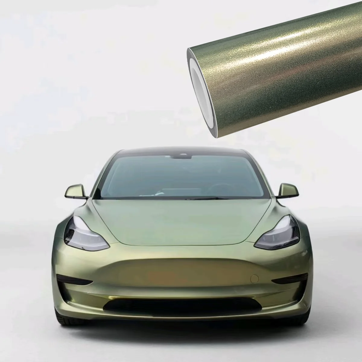 

Высококачественная зеленая пленка из ПЭТ-ТПУ для автомобиля, виниловая глянцевая жидкая металлическая пленка, полный размер рулона для защиты кузова, оптовая продажа с фабрики