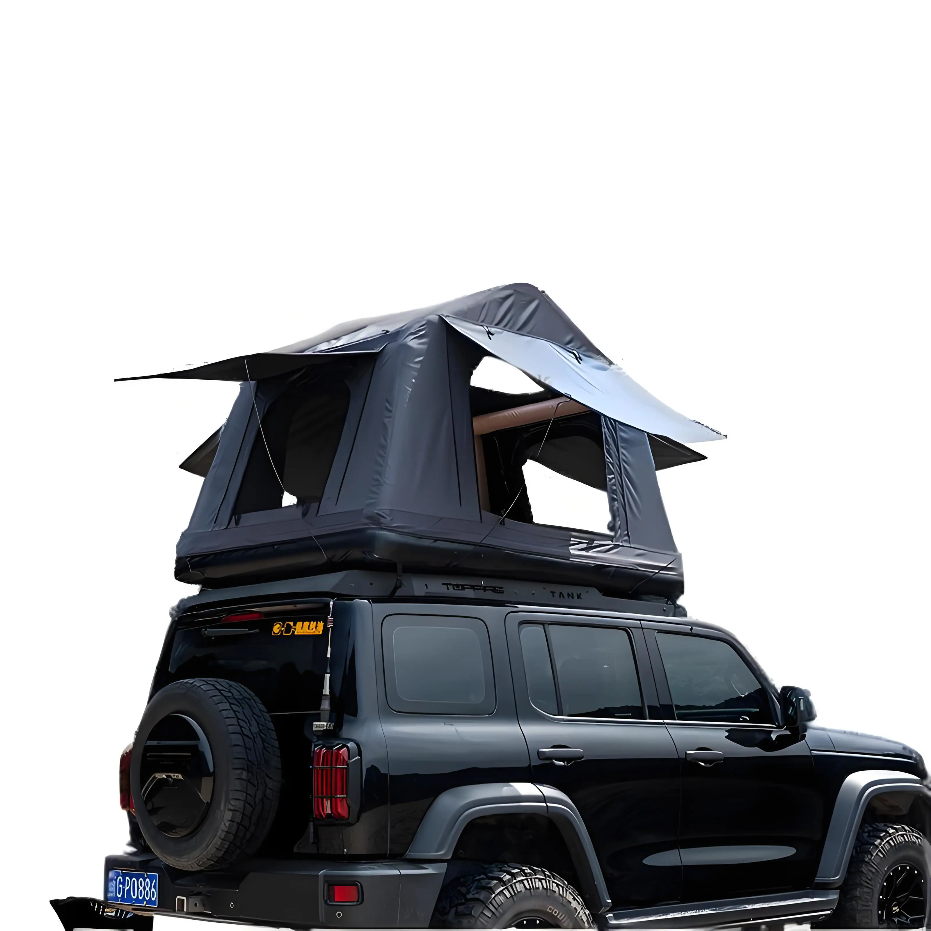 JSJM Inflatable Roof Tent Outdoor Camping SUV tank Off-road Driving Car Camping Storable Car Tent