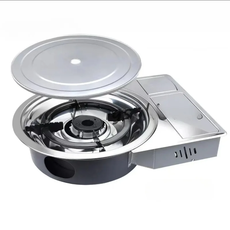 Korean Commercial Desktop Embedded Bbq Gas Grill Smokeless Indoor Outdoor Stainless Steel Barbecue Gas Grill For Restaurant