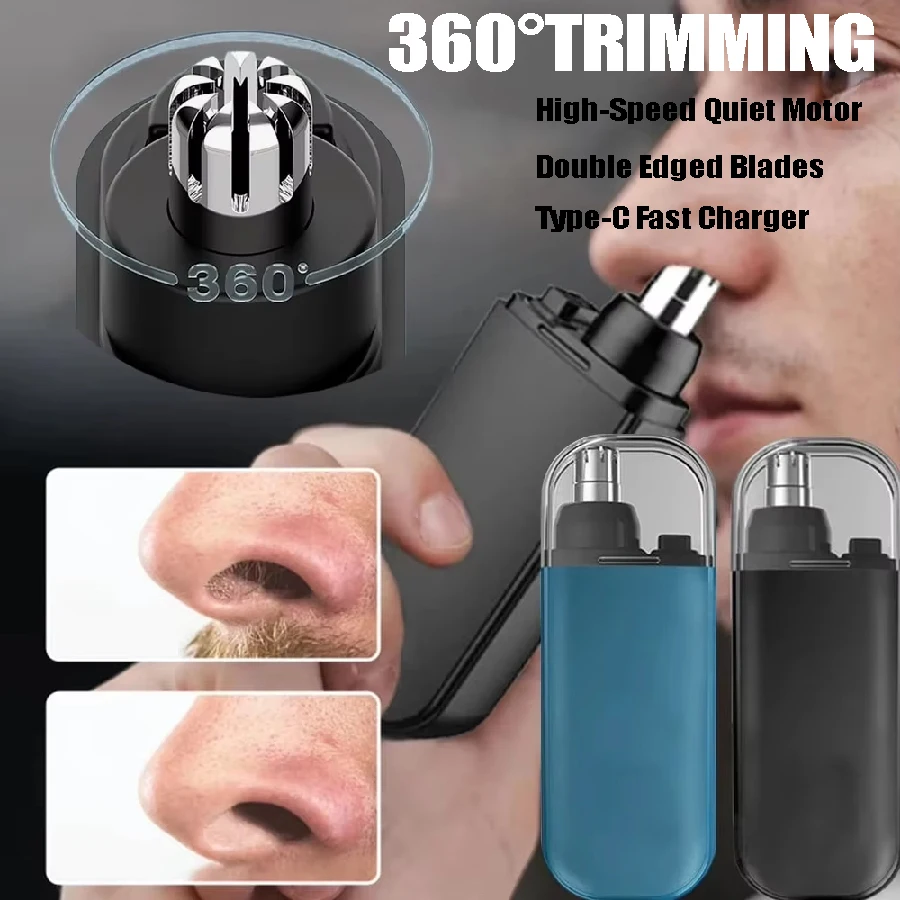 

Portable Electric Nose Hair Trimmer Mini Pocket Nose Ears Hair Eyebrow Trimmer Men's/woman USB Rechargeable Painless Clipper