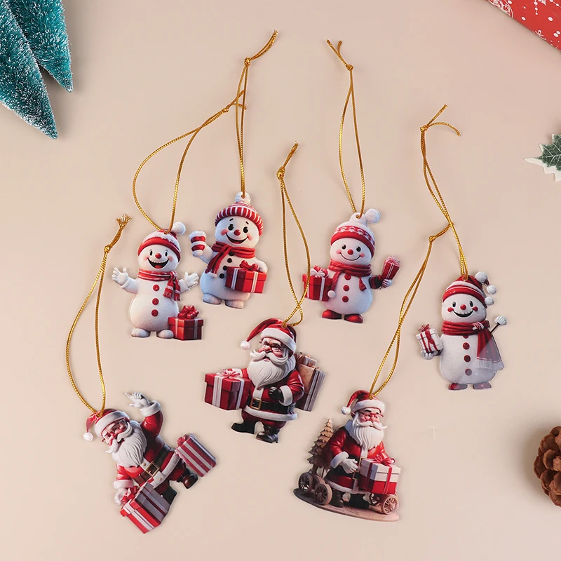 2pcs Christmas Cartoon Cars Haning Pendants Merry Christmas Decor Tree Hangings