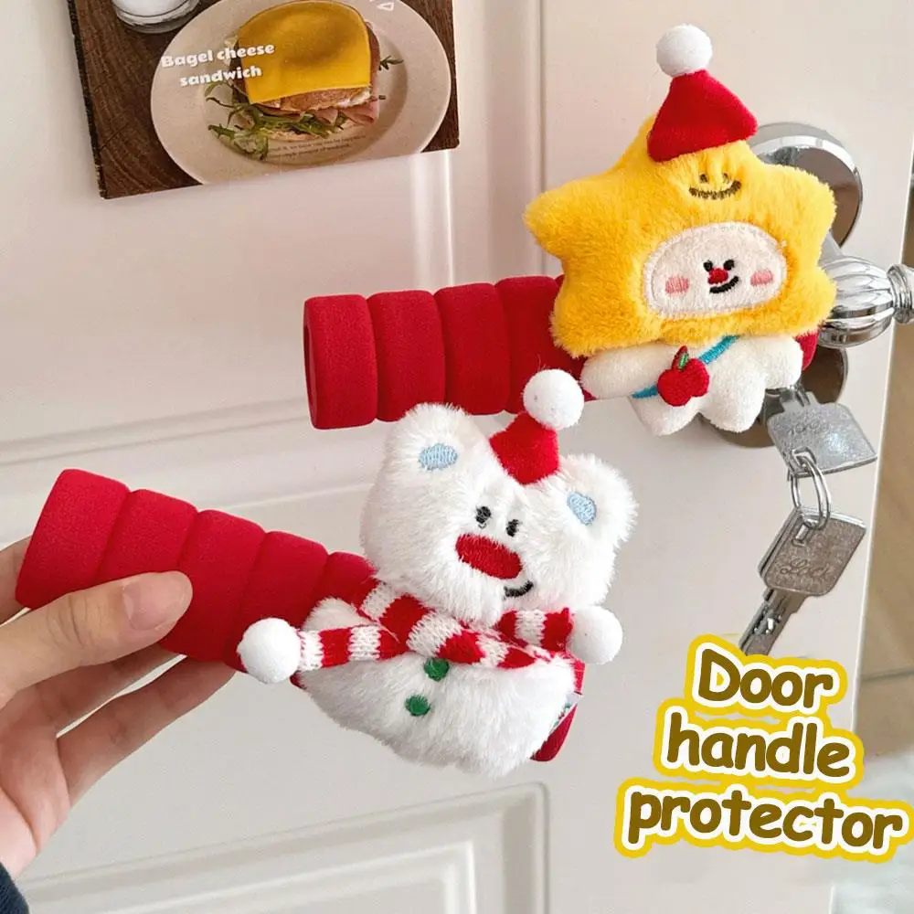 

Christmas Door Handle Gloves Cute Plush Doll Door Handle Protective Cover Anti-static Children Anti-collision Door Handle Gloves