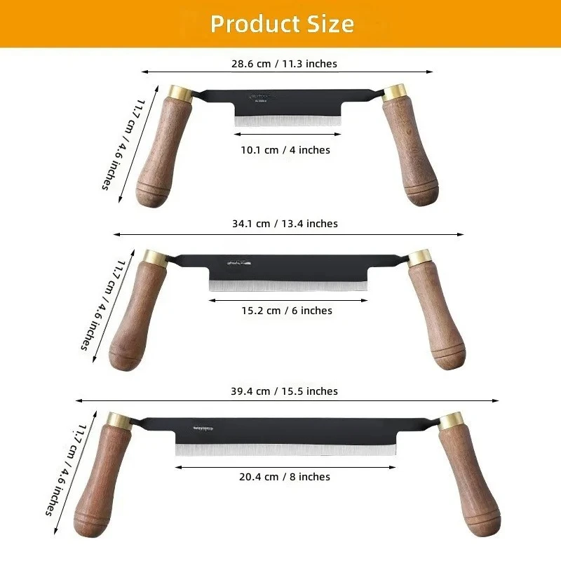 Woodworking Broach Leather Knife Thickened Manual Trimming Tool Multi-functional Scraper Bark Planer for European Wood Craft