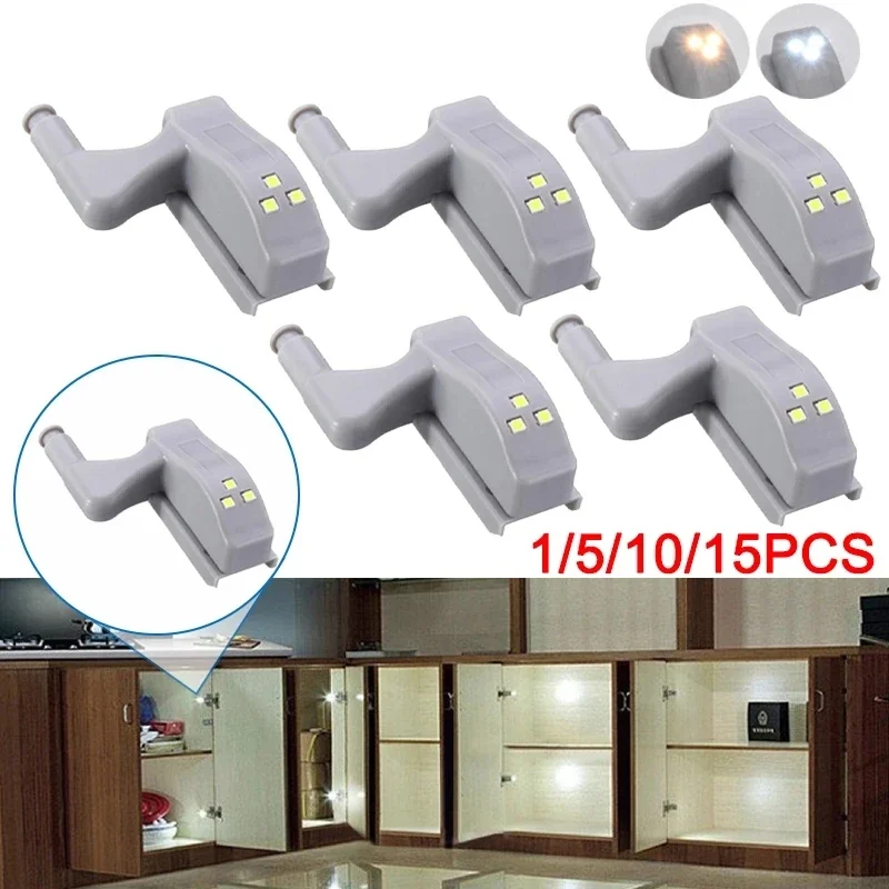LED Under Cabinet Light with Battery Smart Touch Universal Cupboard Hinge Lamp Sensor Night Light for Closet Wardrobe