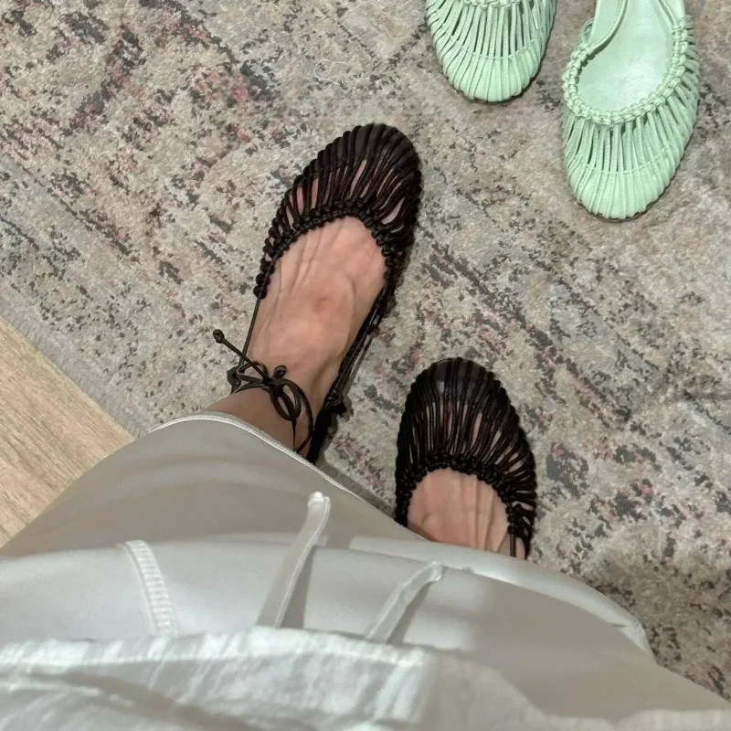 

Women Shoes Flat Sandals Hollow Out Roman Sandals Woman Fashion Sandals Summer Casual Ankle Strap Flats Shoes for Women